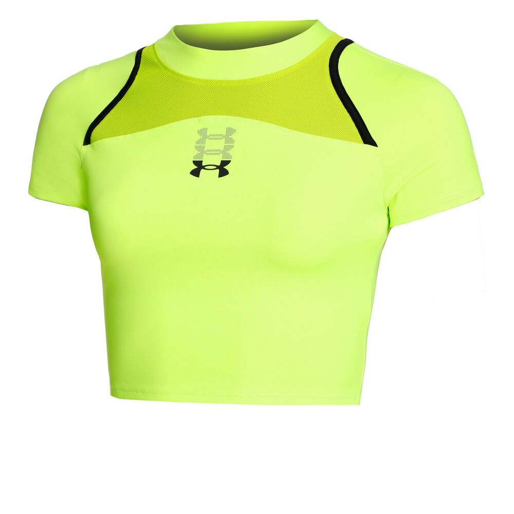 Under Armour Run Anywhere Crop Camiseta De Running Mujeres - Verde, Negro