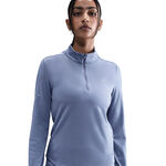 Ropa Nike Nike Swift Half-Zip Camiseta de running Mujeres - azul-gris, plateado