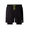 Sunriser 2in1 6in Pantalones Cortos Hombres-Negro,Verde Neón