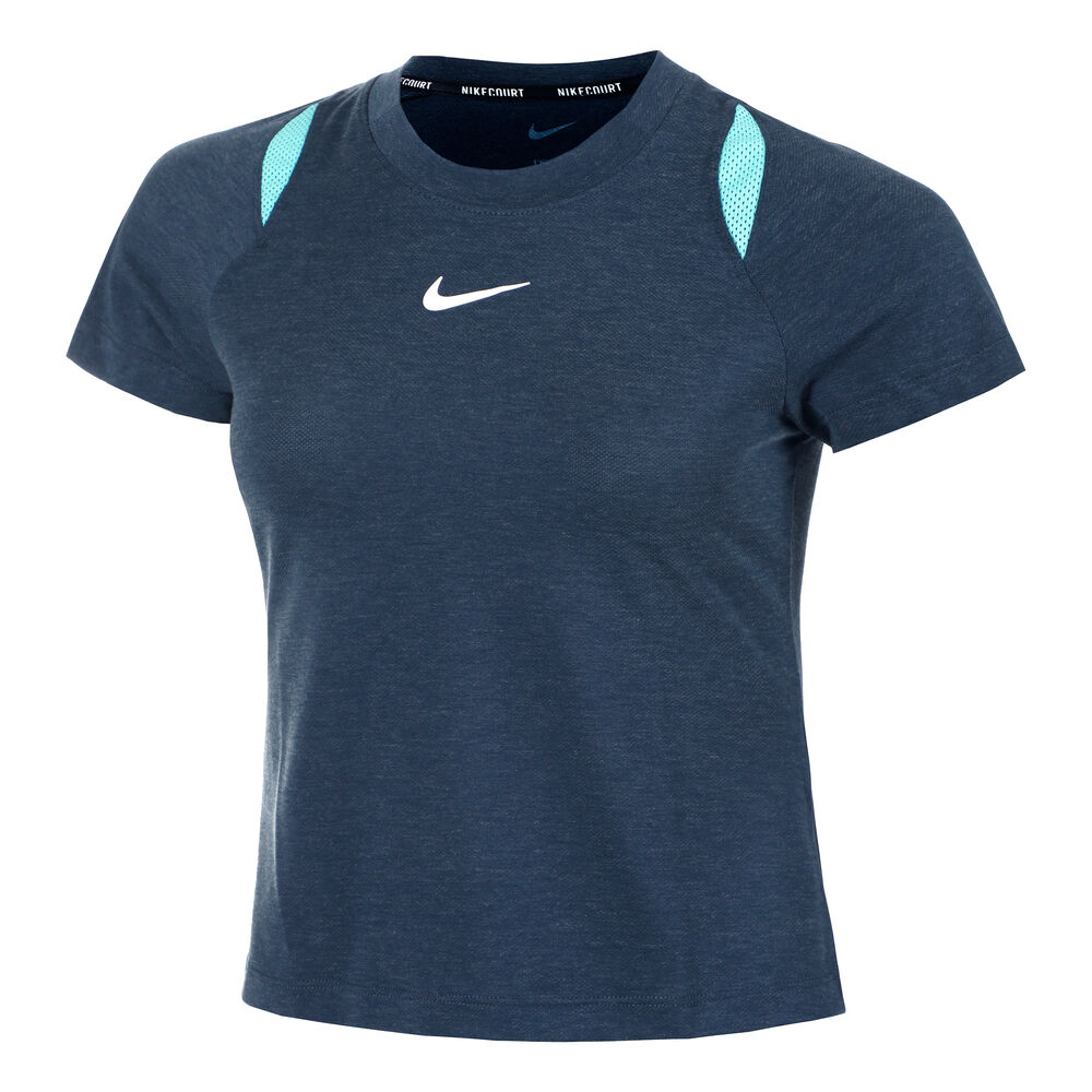 Nike Court Dri-Fit Advantage Camiseta de manga corta Mujeres - azul oscuro, turquesa
