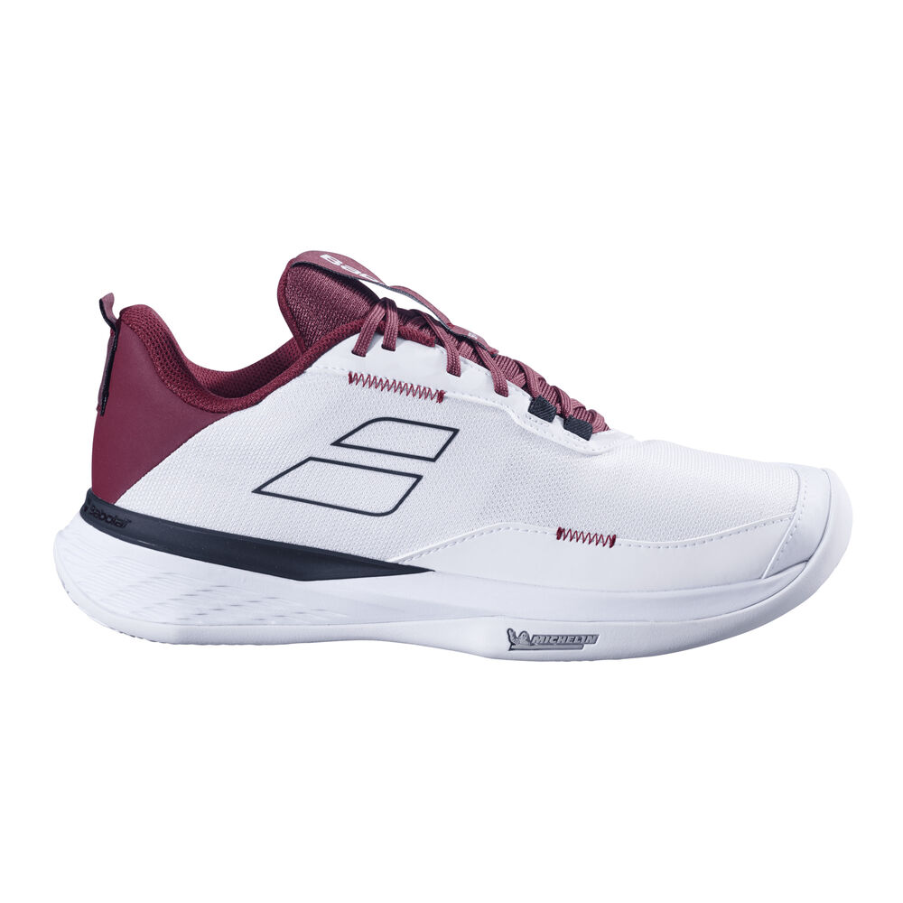Babolat Sfx Evo CLY Zapatilla Tierra Batida Hombres-Blanco,Rojo Oscuro