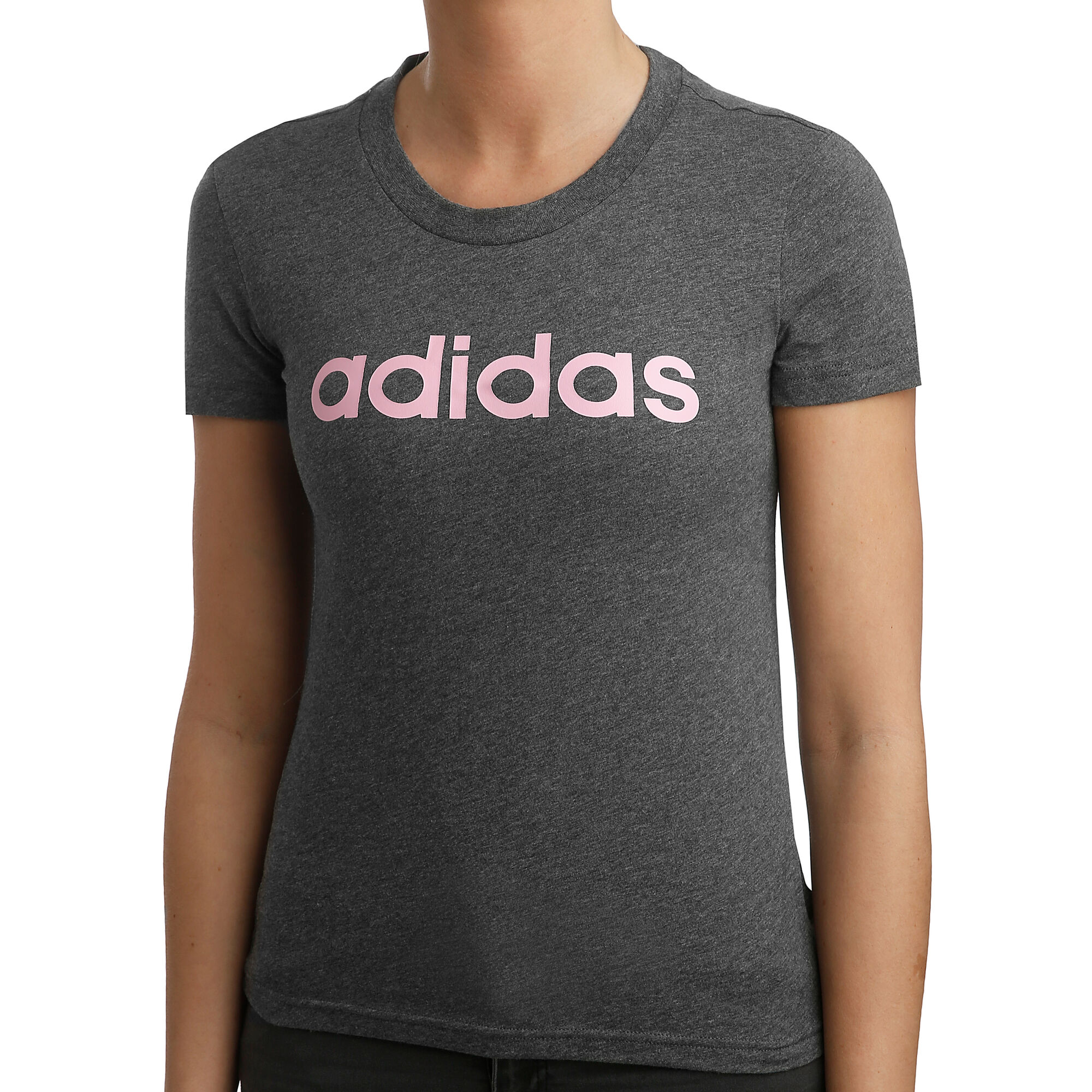 adidas Essentials Linear Slim Camiseta De Manga Corta Mujeres - Gris Oscuro, Rosa compra | Tennis-Point