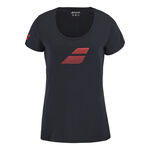 Ropa Babolat Babolat Exercise Flag Camiseta De Manga Corta Mujeres-Negro,Rojo