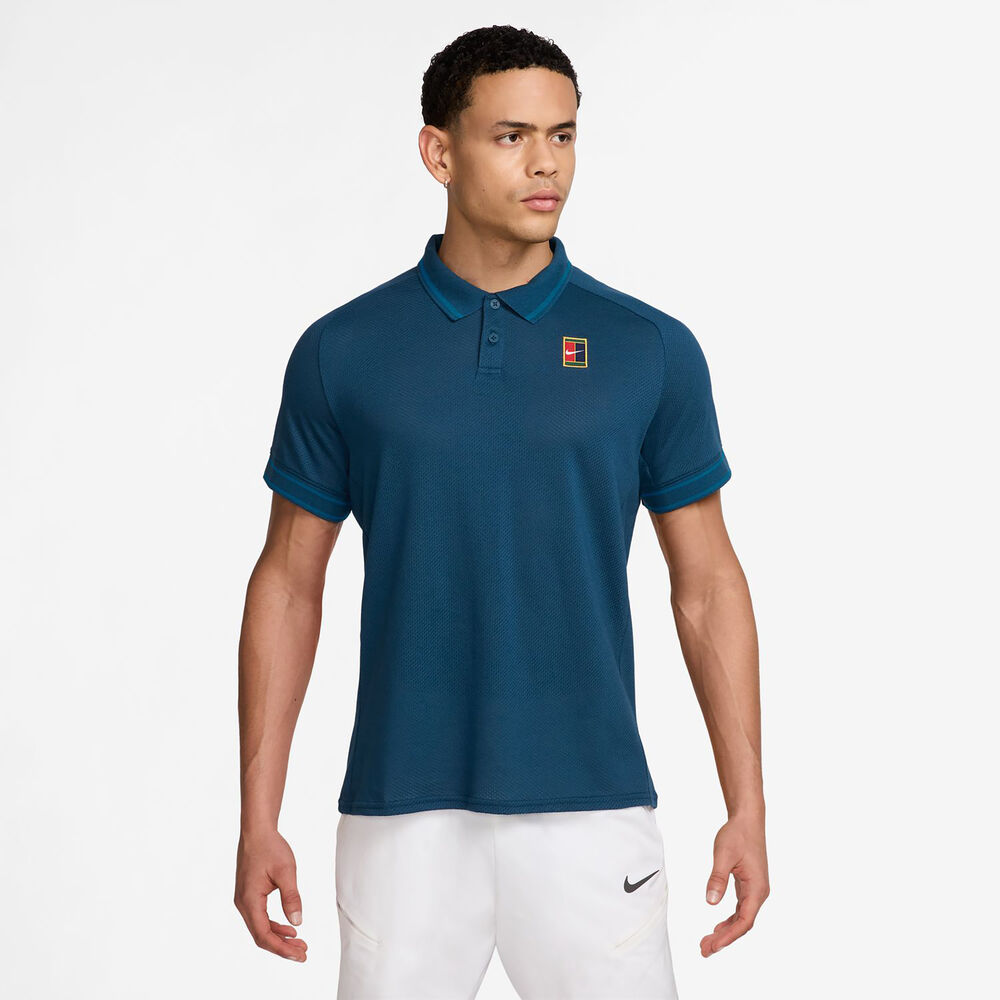 Nike Court Heritage Polo Hombres-Azul-gris,Verde