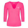 Ariana Tech V-Neck Camiseta de manga larga Mujeres - rosa, blanco