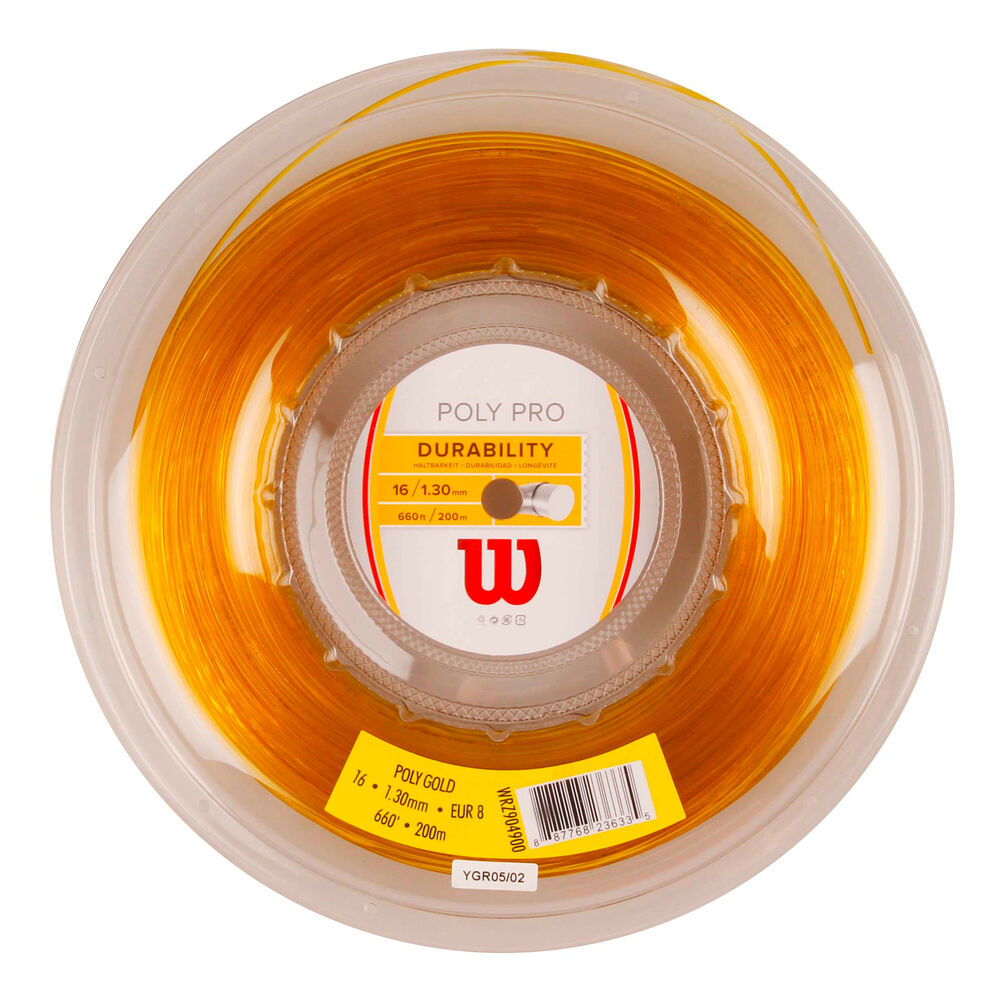 Wilson Poly Bobinas De Cordaje 200m-Dorado