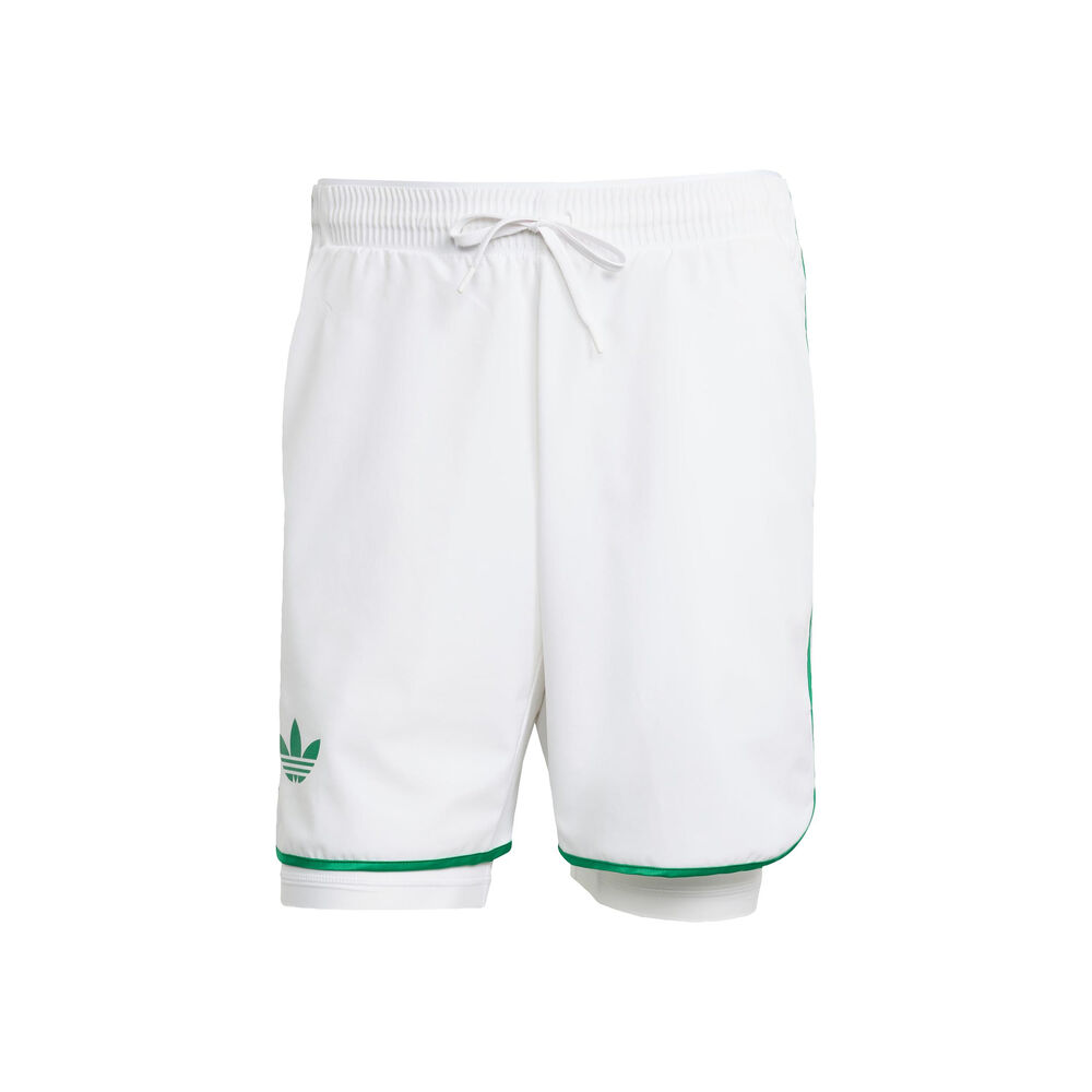 adidas 7in Shorts Hombres-Blanco,Verde