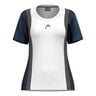 Club 25 Tech Camiseta De Manga Corta Mujeres-Blanco,Azul Oscuro