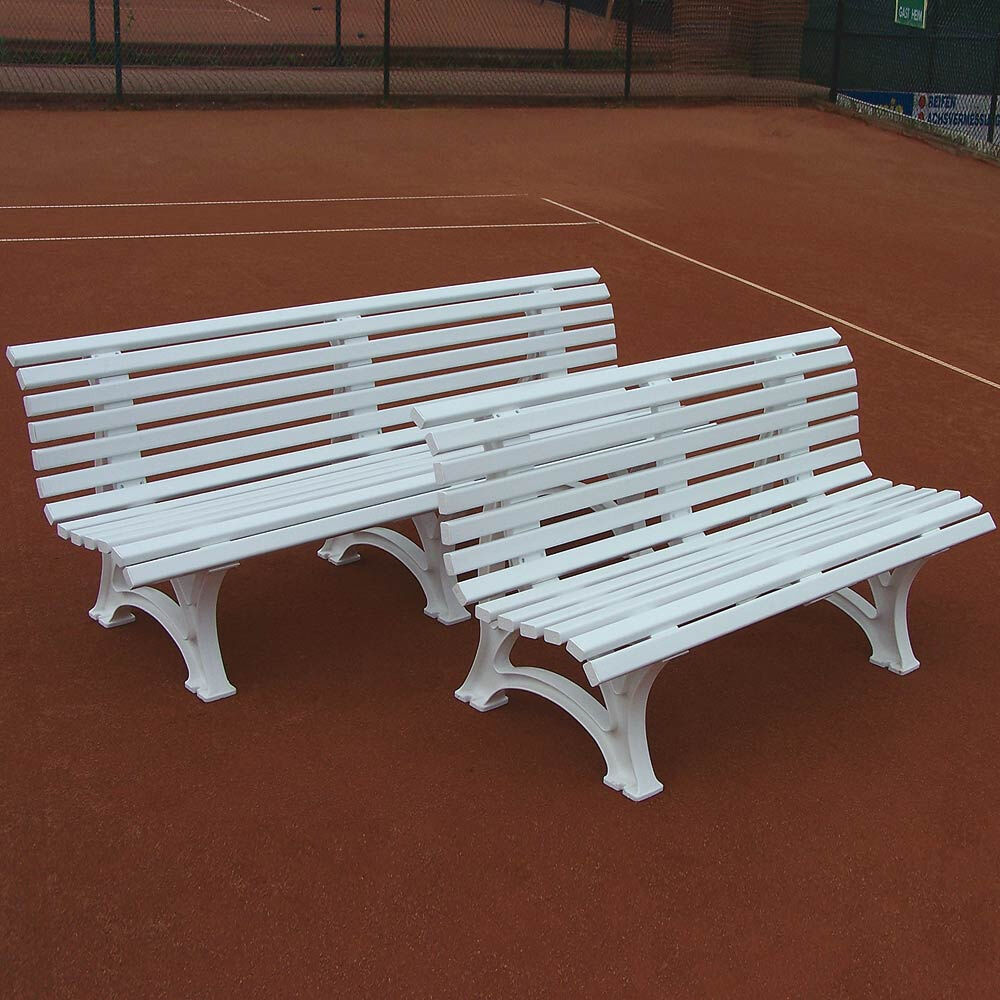 Tegra Banco De Tenis 1,5m Con Respaldo Curvo-Blanco