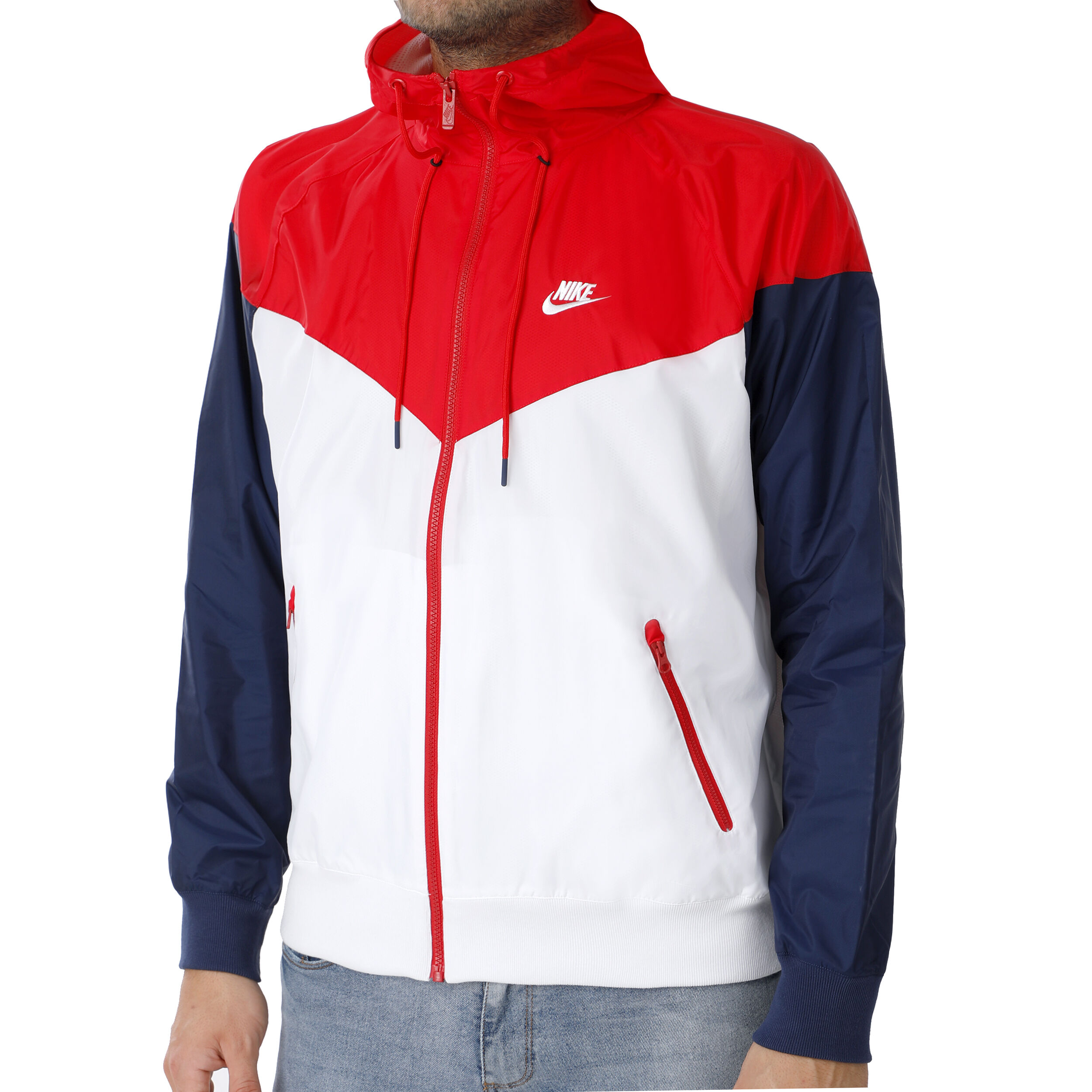 Buy Nike Sportswear Windrunner Chaqueta De Entrenamiento Hombres Blanco Rojo online Tennis Point ES