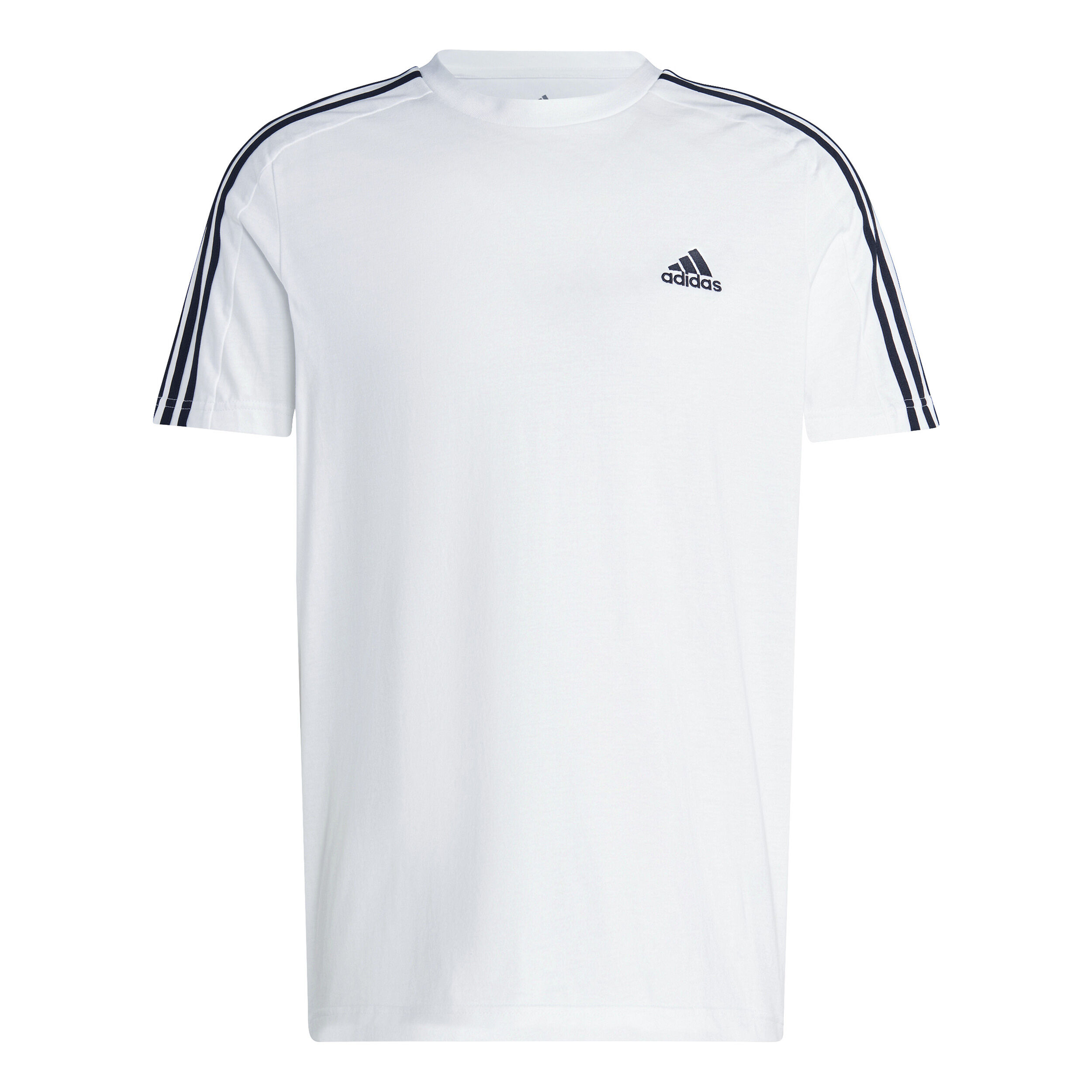 Buy adidas Essentials Single Jersey 3 Stripes Camiseta De Manga Corta Hombres Blanco Negro online Tennis Point ES