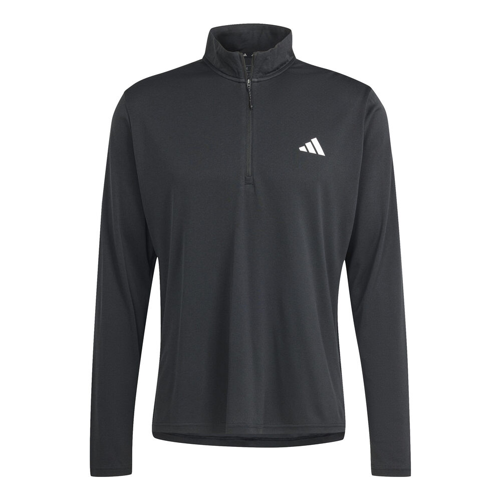 adidas Essentials 1/4 Zip Camiseta De Manga Larga Hombres-Negro