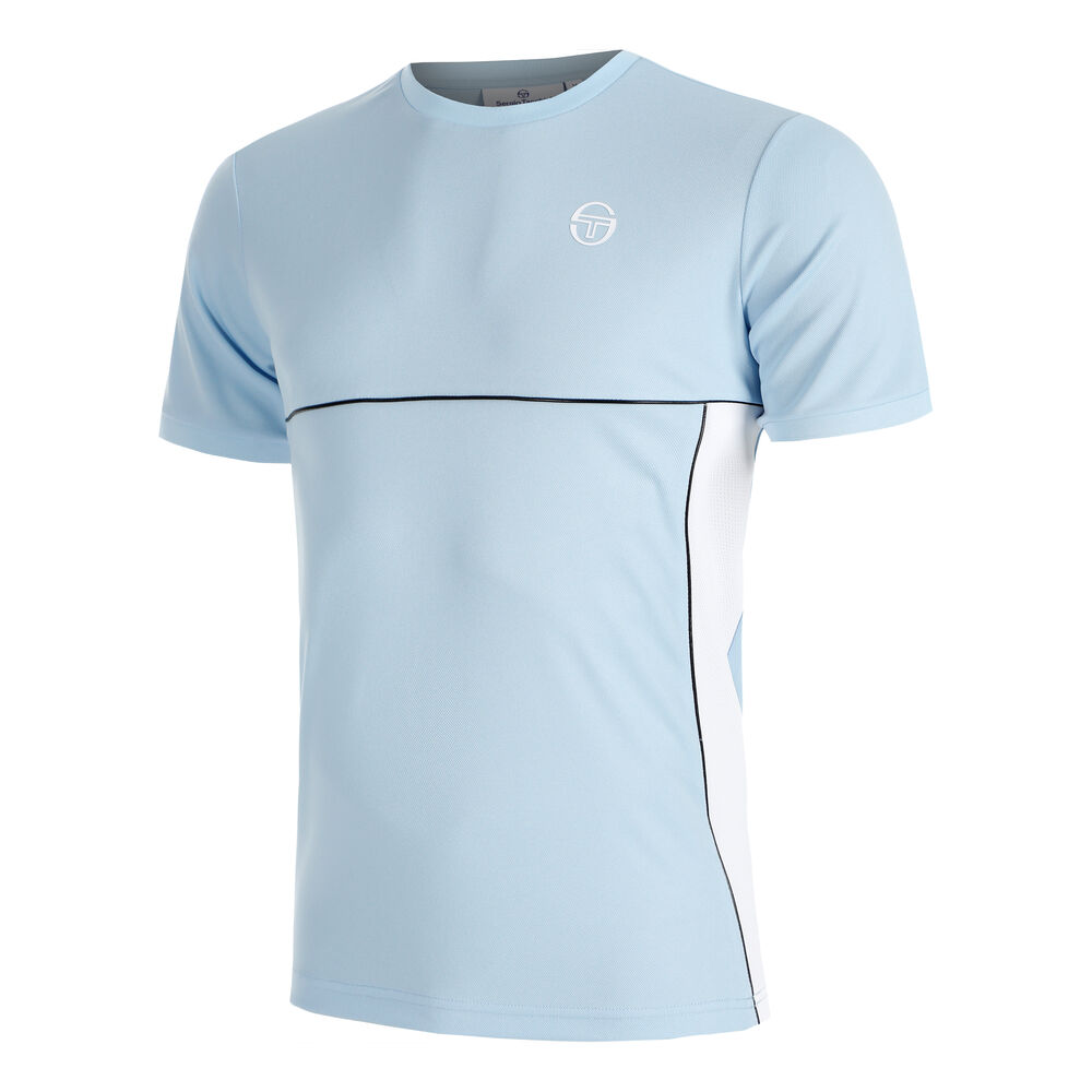 Sergio Tacchini Deriva Camiseta De Manga Corta Hombres - Azul Claro, Blanco