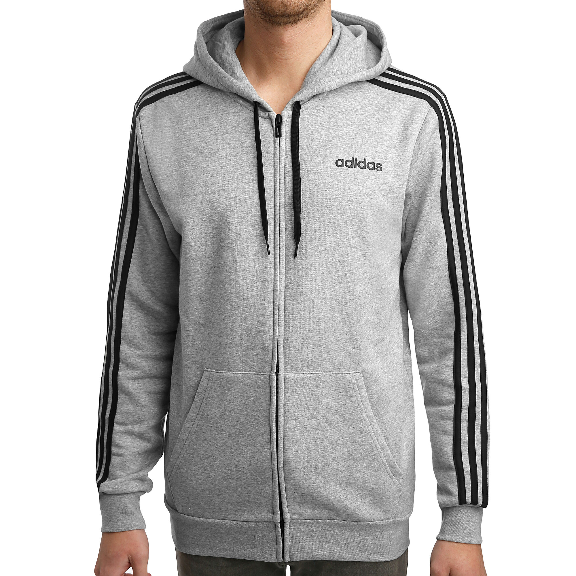 adidas Essentials Sudadera Con Cremallera Hombres - Gris Claro, Negro compra online | Tennis-Point