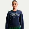 Court Fleece Crew Sudadera Mujeres-azul oscuro, crema