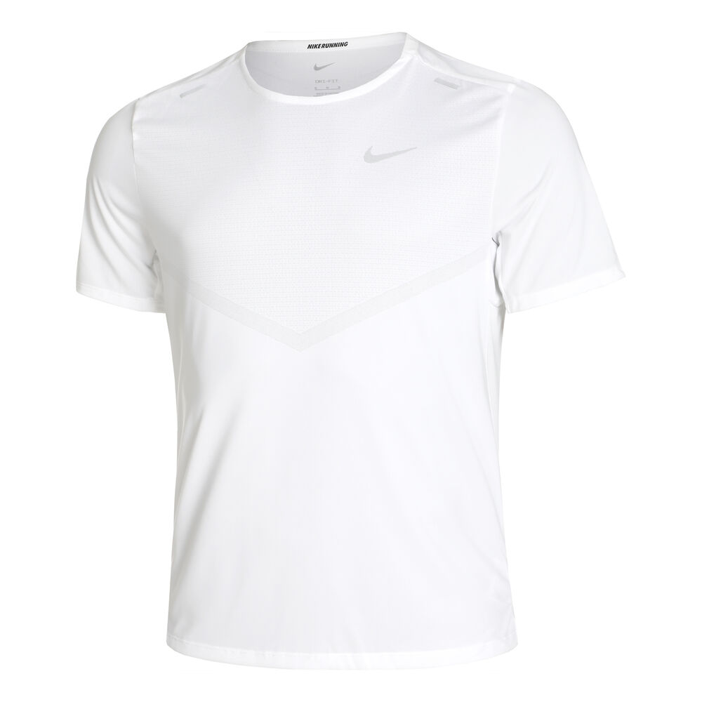 Nike Dri-Fit Rise 365 Camiseta De Running Hombres-Blanco,Plateado