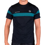 Ropa de tenis Sergio Tacchini Sergio Tacchini Leone PL Camiseta de manga corta Hombres - negro, color petr&oacute;leo