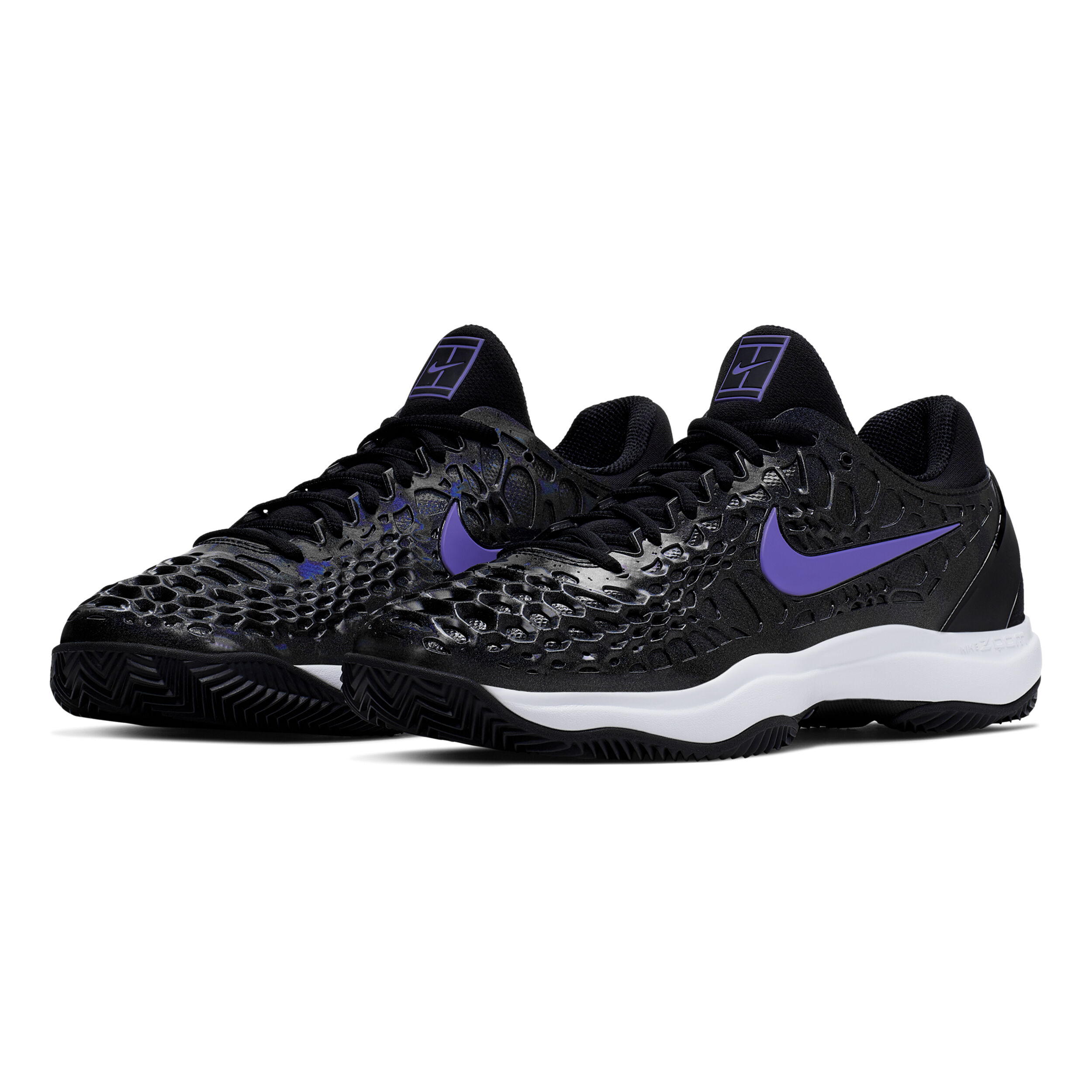 Rafael Nadal Zoom Cage 3 Clay Zapatilla Tierra Batida Hombres Negro Morado