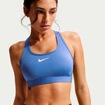 Ropa Nike Nike Swoosh Medium Sujetador deportivo Mujeres-azul, blanco