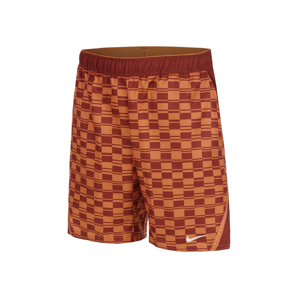 Nike Court Dri-FIT Victory High Rise 9in All Over Print Shorts Hombres-Naranja,Marrón