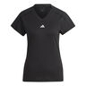 Essentials AEROREADY Train Minimal Branding V-Neck Camiseta De Manga Corta Mujeres-Negro