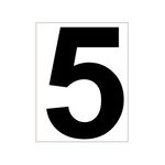 Accesorios de pista Tegra Tegra Platzziffer 5 Schild-Blanco,Negro