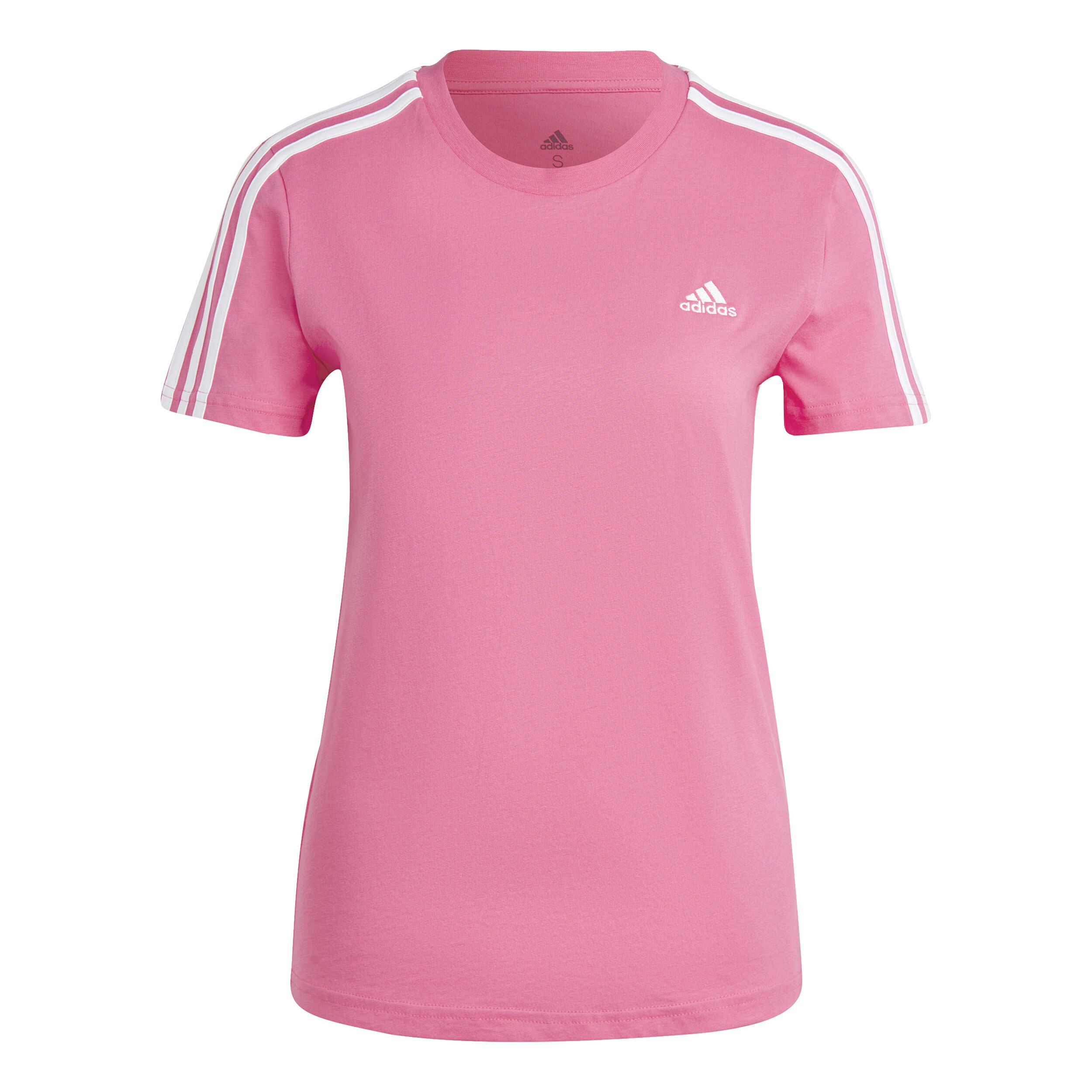Camiseta adidas store rosa y blanca