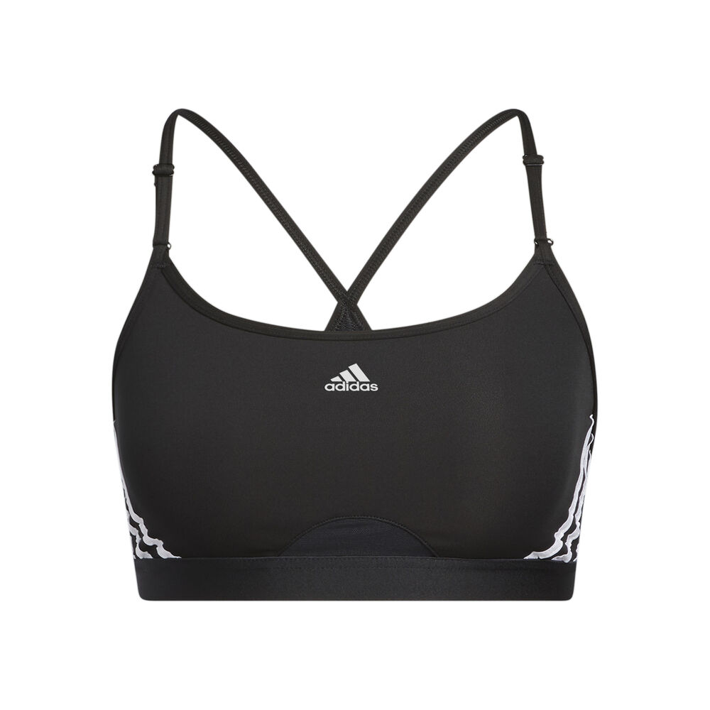 adidas Aeroreact Low-Support 3 Stripes Sujetador Deportivo Mujeres-Negro
