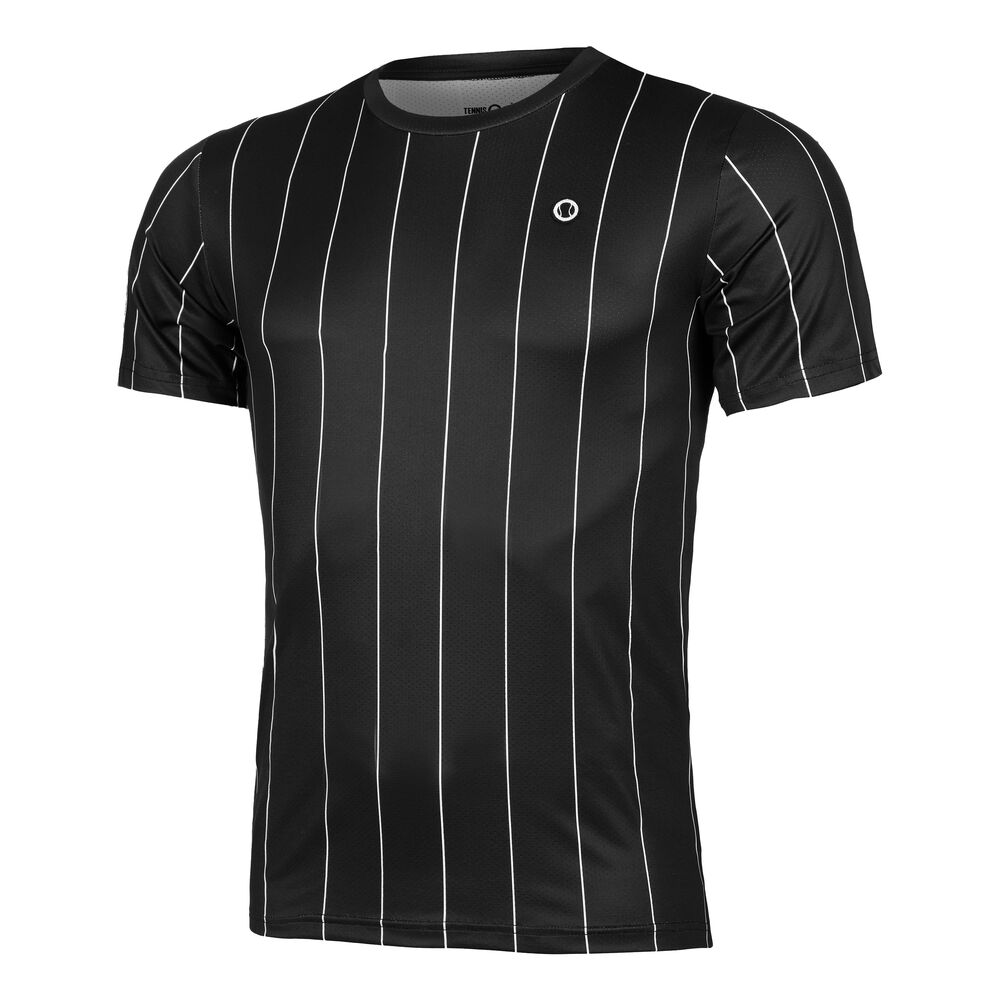 Tennis-Point Stripes Camiseta De Manga Corta Edición Especial Hombres - Negro, Blanco