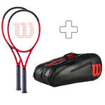 Pack Raqueta + Raquetero Wilson 2x Clash 100 V2.0 plus Schlägertasche