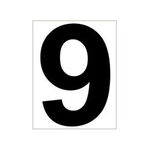 Accesorios de pista Tegra Tegra Platzziffer 9 Schild-Blanco,Negro