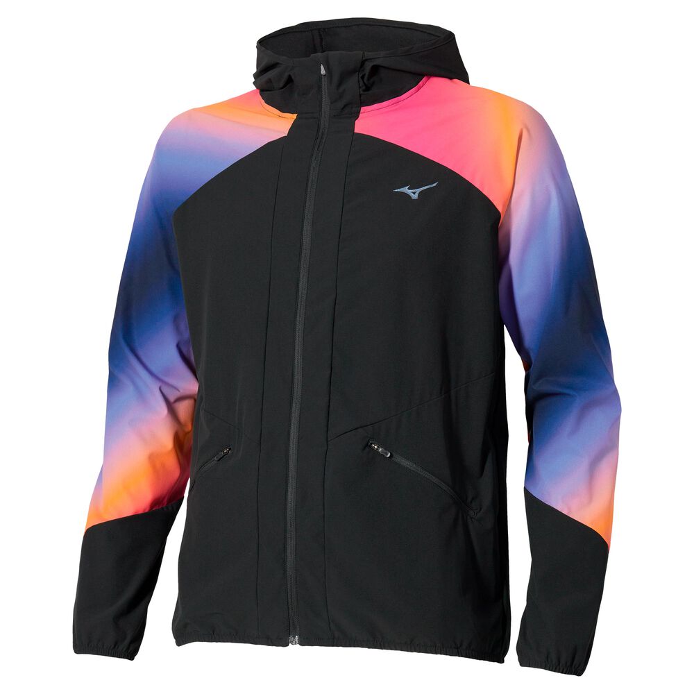 Mizuno Active Alpha Hodded Chaqueta Para Correr Hombres - Naranja