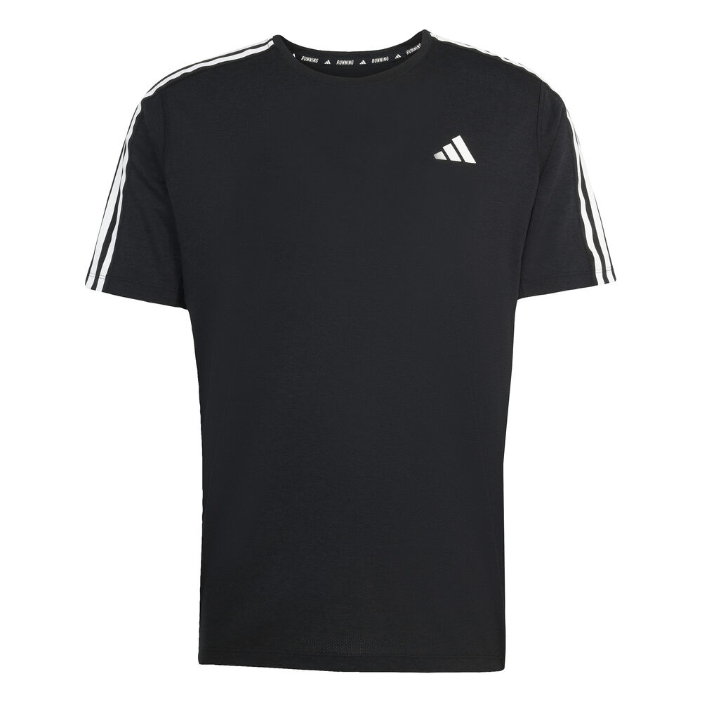 adidas Own The Run 3S Camiseta De Running Hombres-Negro,Blanco