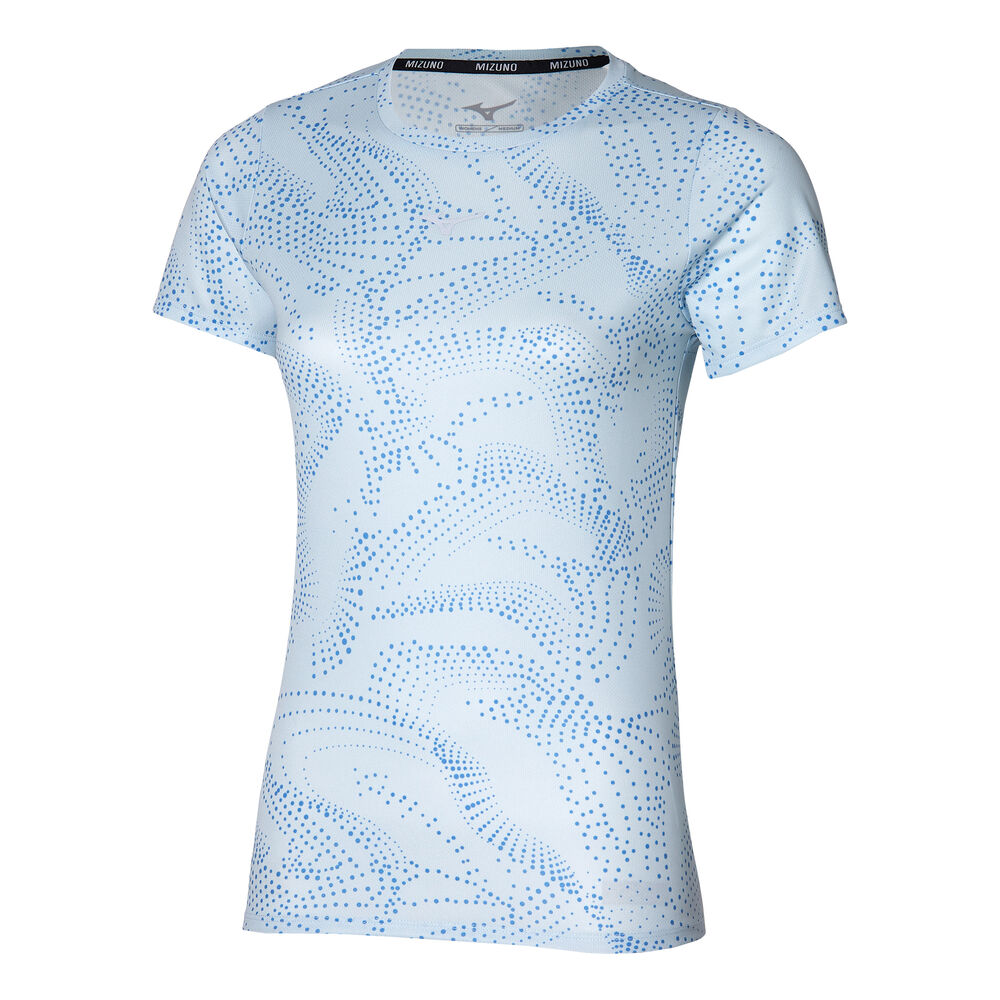 Mizuno Impulse Core Graphic Camiseta De Running Mujeres - Azul Claro