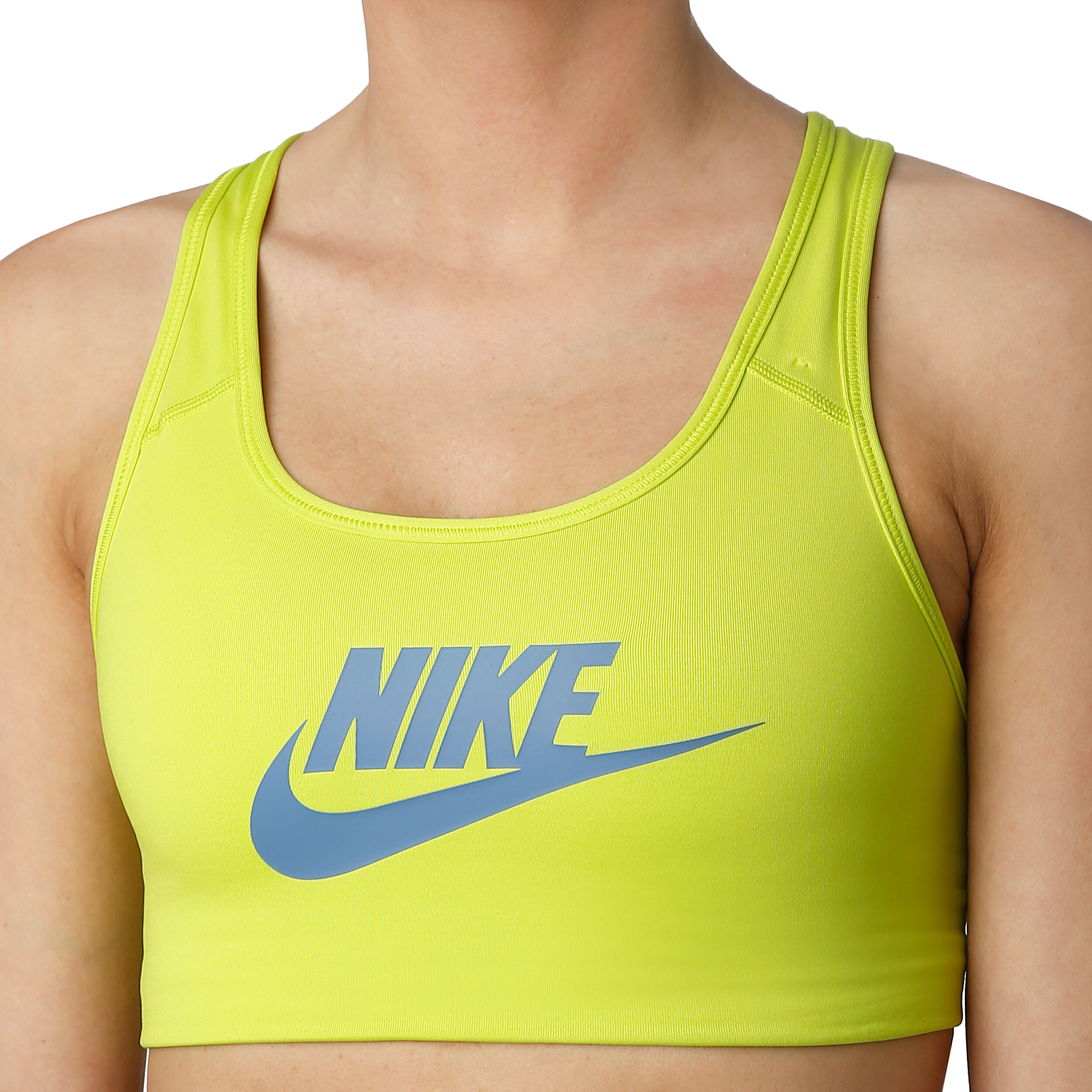 Buy Nike Swoosh Futura Sujetador Deportivo Mujeres Amarillo Limon Azul online Tennis Point ES