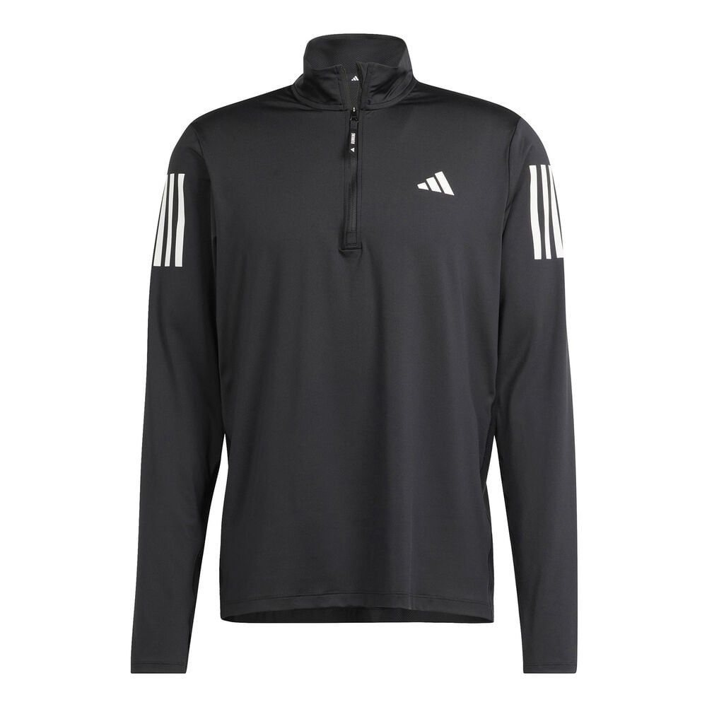adidas Own The Run Half Zip Camiseta De Manga Larga Hombres-Negro