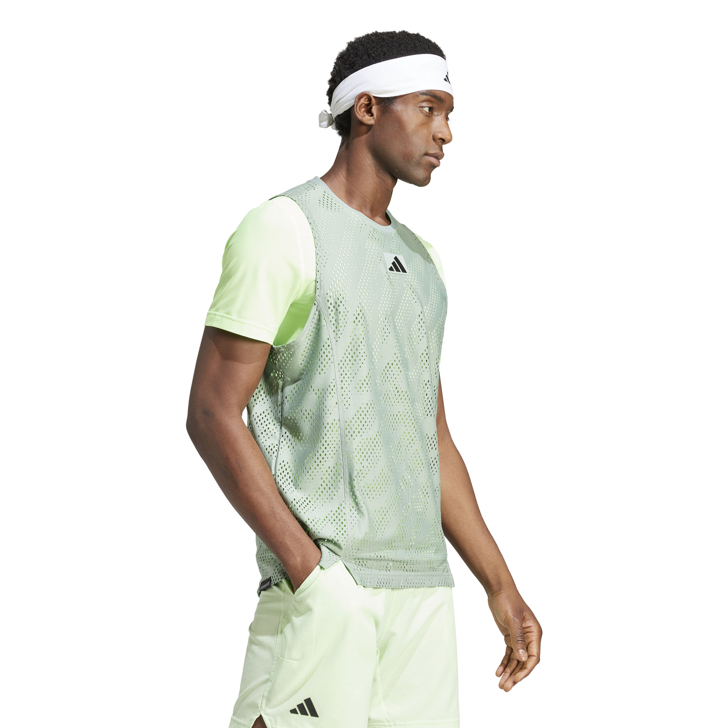 Buy adidas Mesh Pro Camiseta De Manga Corta Hombres Verde Claro Lima online Tennis Point ES