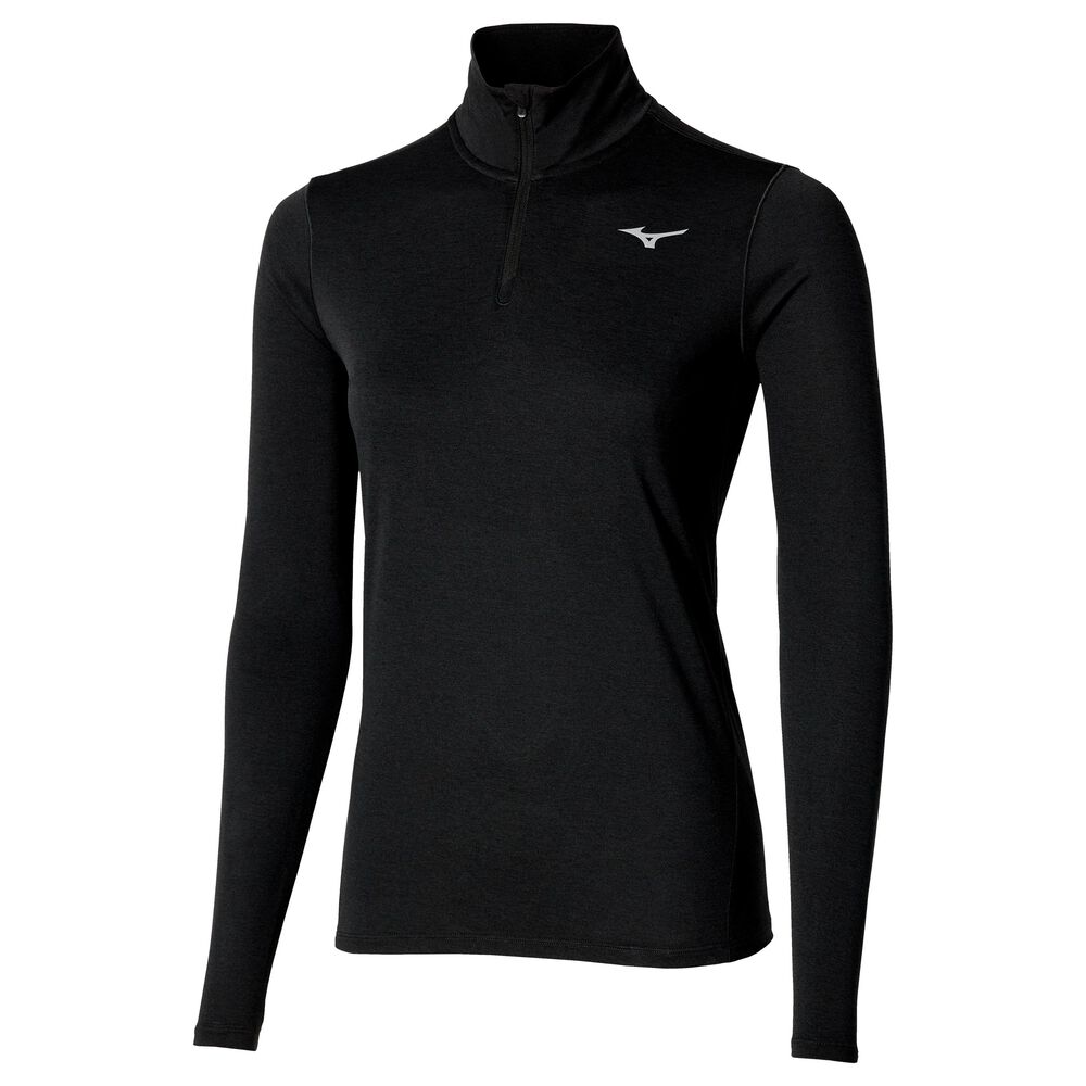 Mizuno Core Impulse Half Zip Camiseta De Running Mujeres - Negro