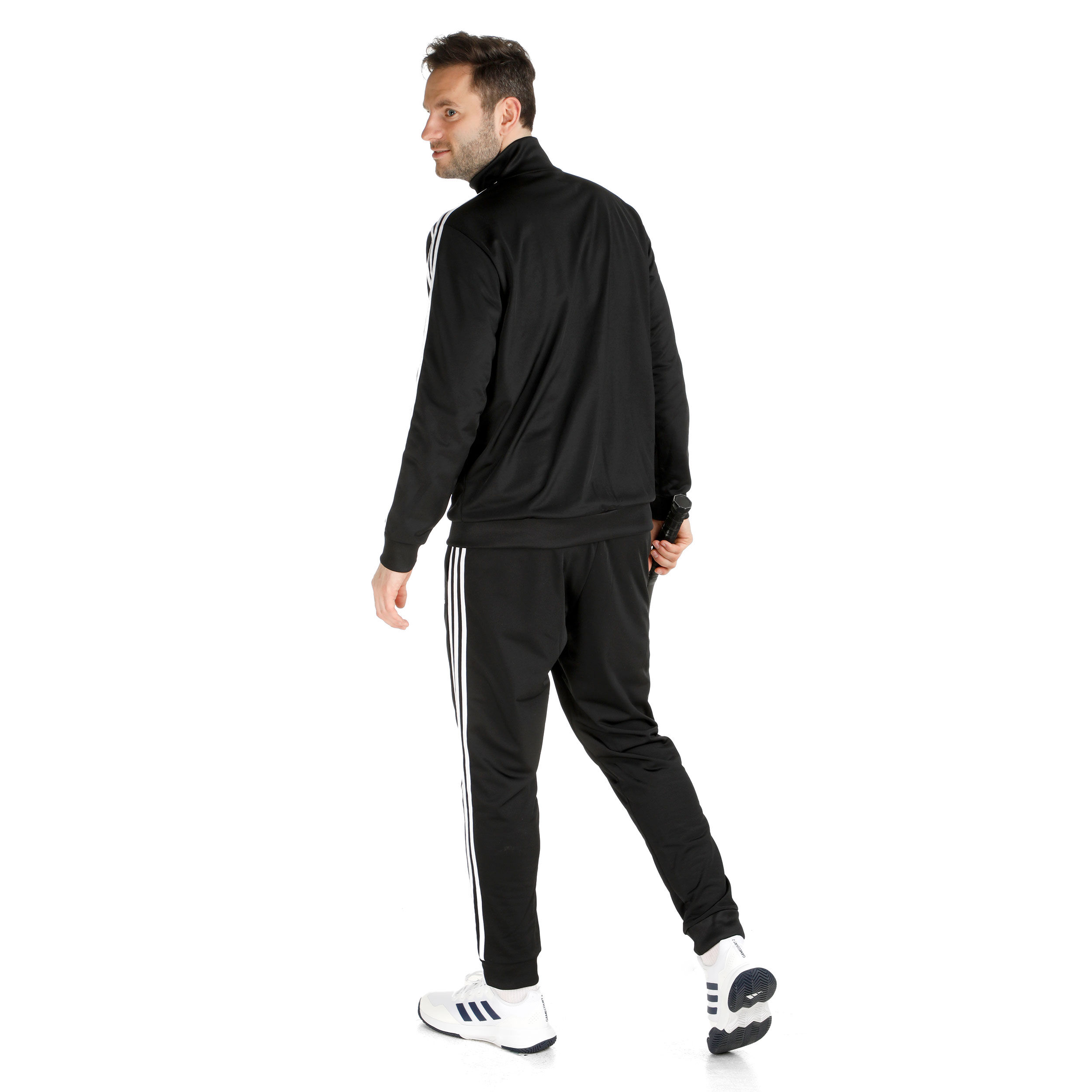 Buy adidas Sportswear Basic 3 Stripes Tricot Chandal Hombres Negro Blanco online Tennis Point ES