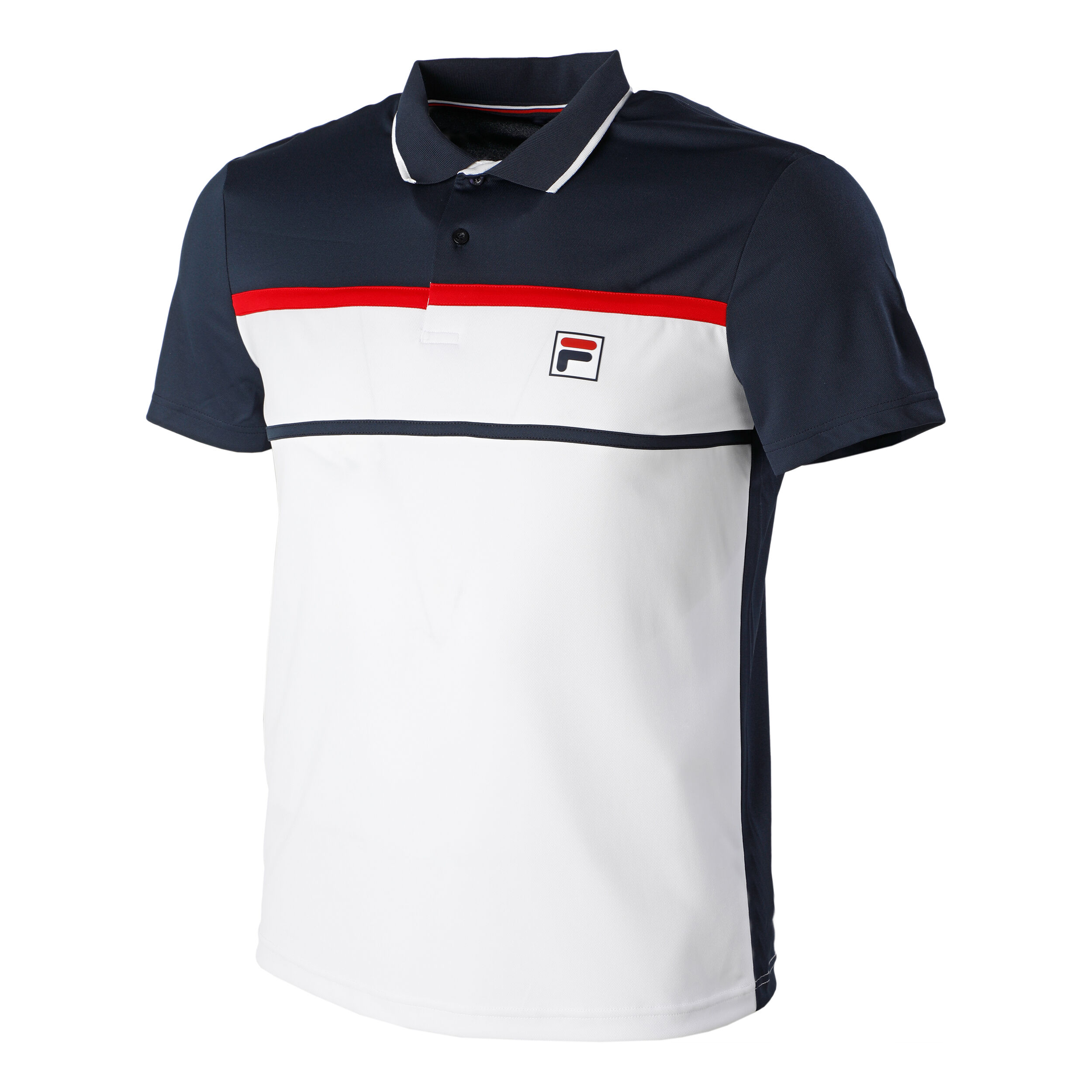Buy Fila Anton Polo Hombres Blanco Azul Oscuro online Tennis
