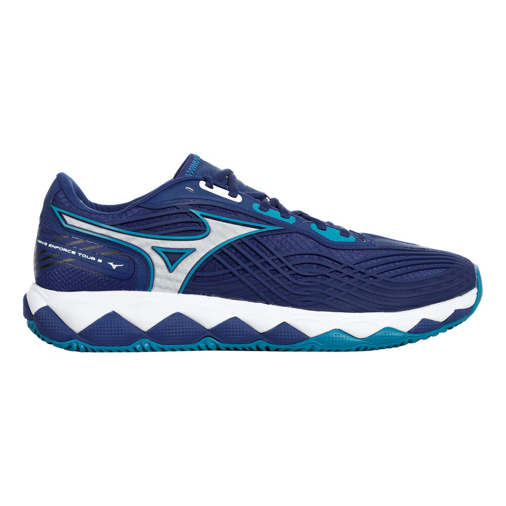 Mizuno Wave Enforce Tour 2 Zapatilla Tierra Batida Hombres - Azul, Blanco