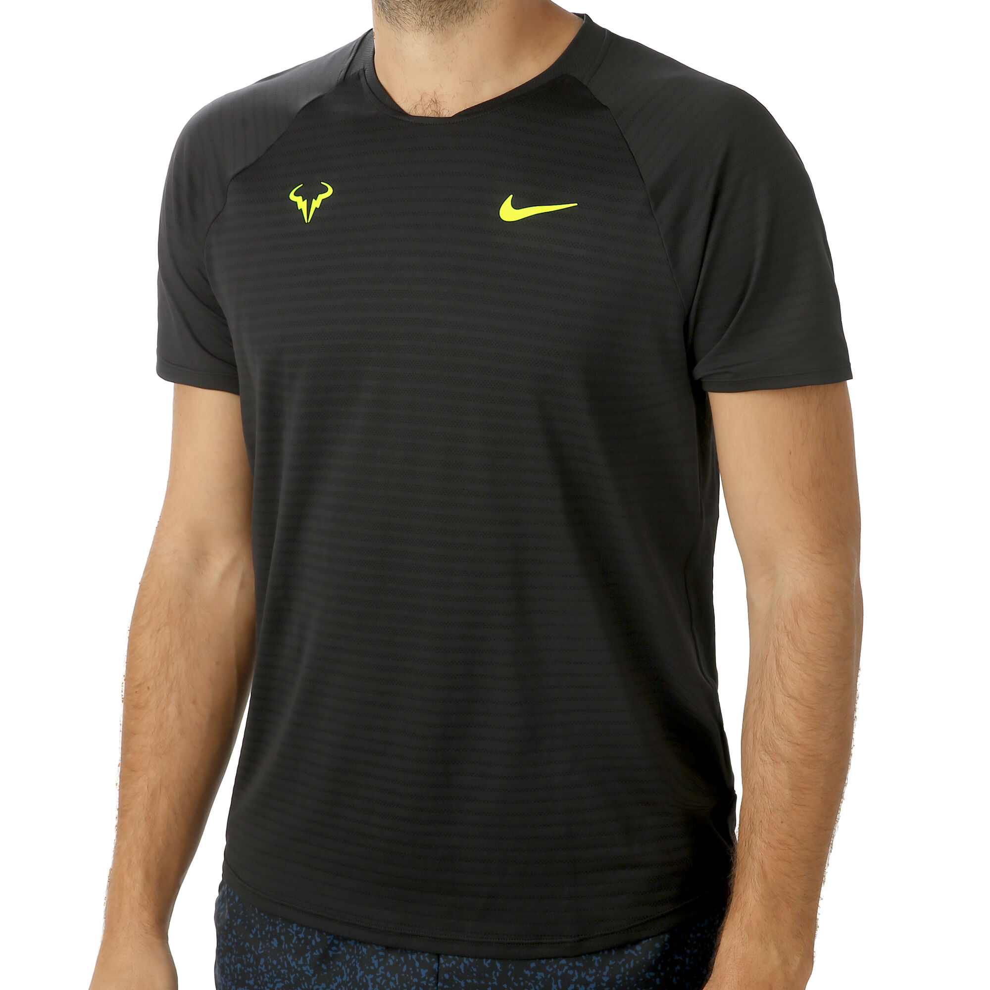 Nike Rafael Nadal Court AeroReact Slam Camiseta De Manga Corta Hombres - Negro, Amarillo compra online | Tennis-Point