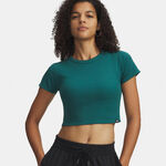 Ropa Under Armour Under Armour Rival Rib Baby Camiseta de manga corta Mujeres-verde, blanco
