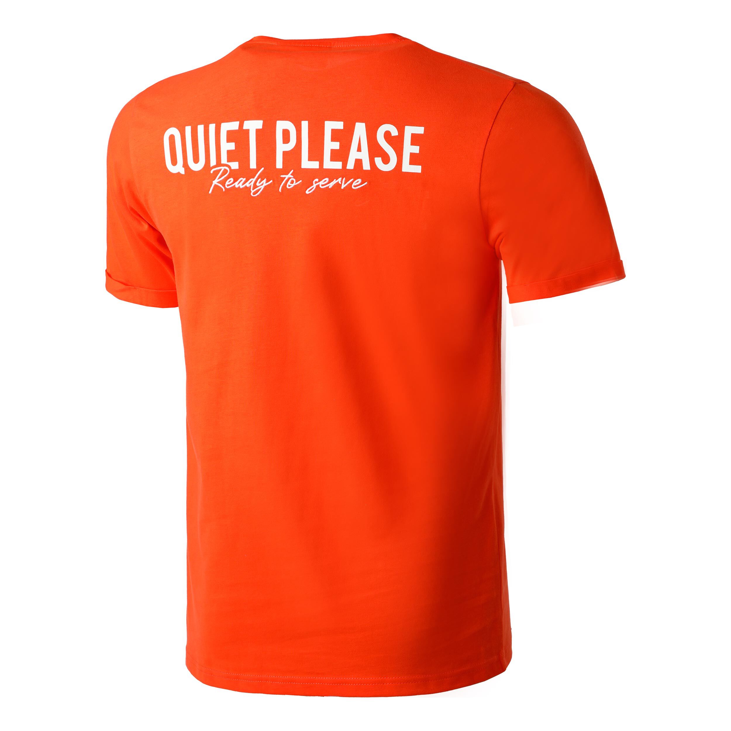 Buy Quiet Please Ready To Serve Camiseta De Manga Corta Hombres Naranja Blanco online Tennis Point ES