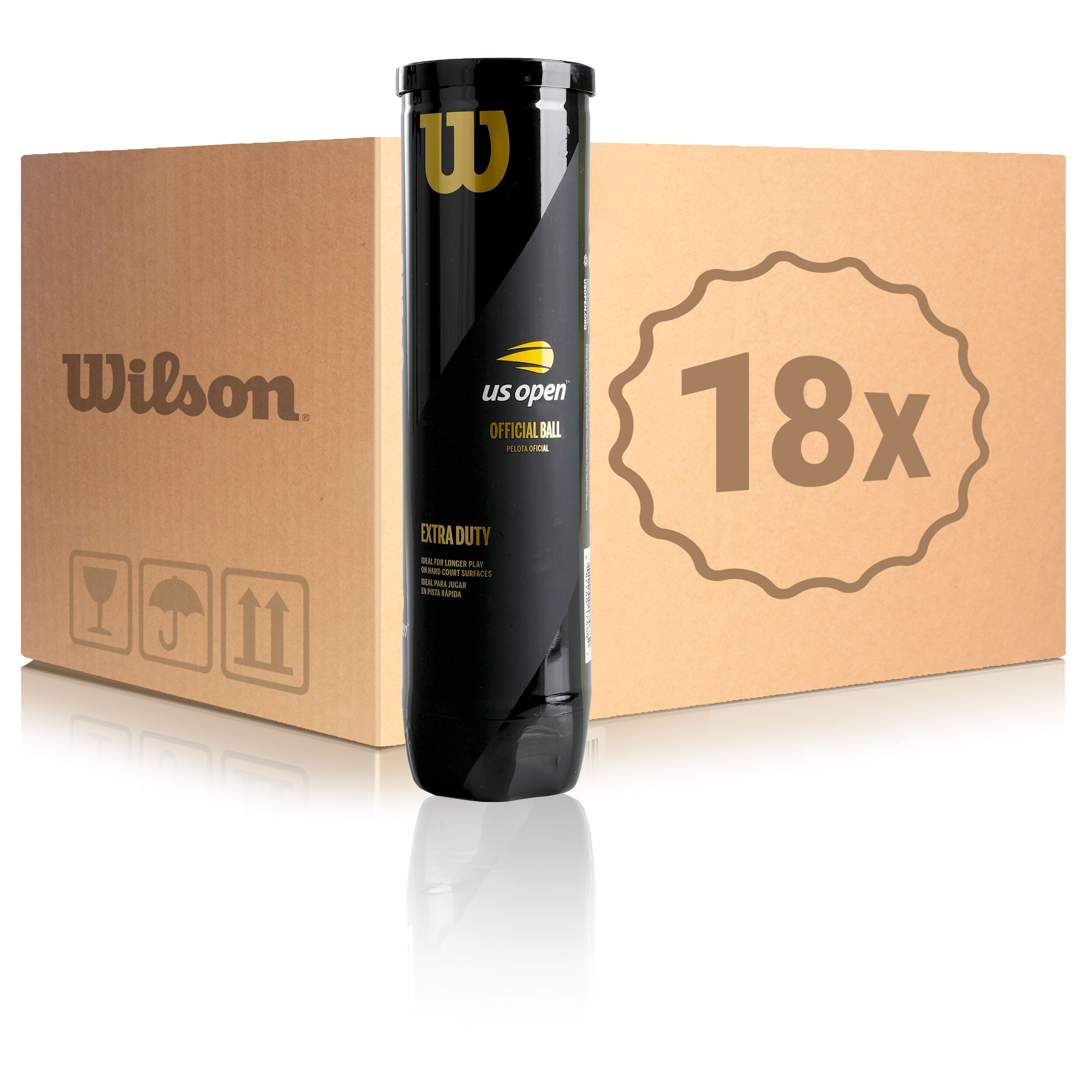 Amarillo Wilson US Open Swiss 4 Ball Pelotas de Tenis Unisex 6