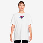 Ropa de tenis Nike Nike Dri-Fit Slam Oversize Camiseta de manga corta Mujeres-blanco