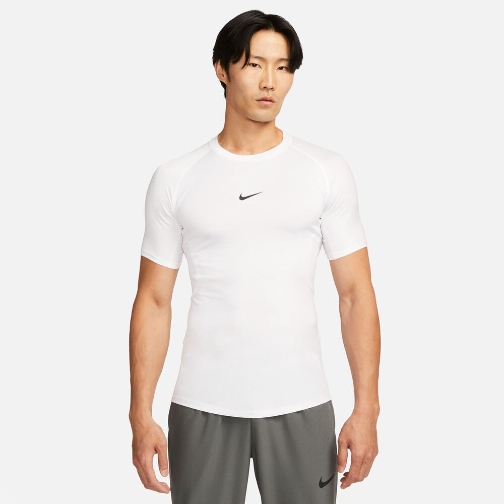Nike Dri-Fit Pro Tight Fitness Camiseta De Manga Corta Hombres-Blanco,Negro