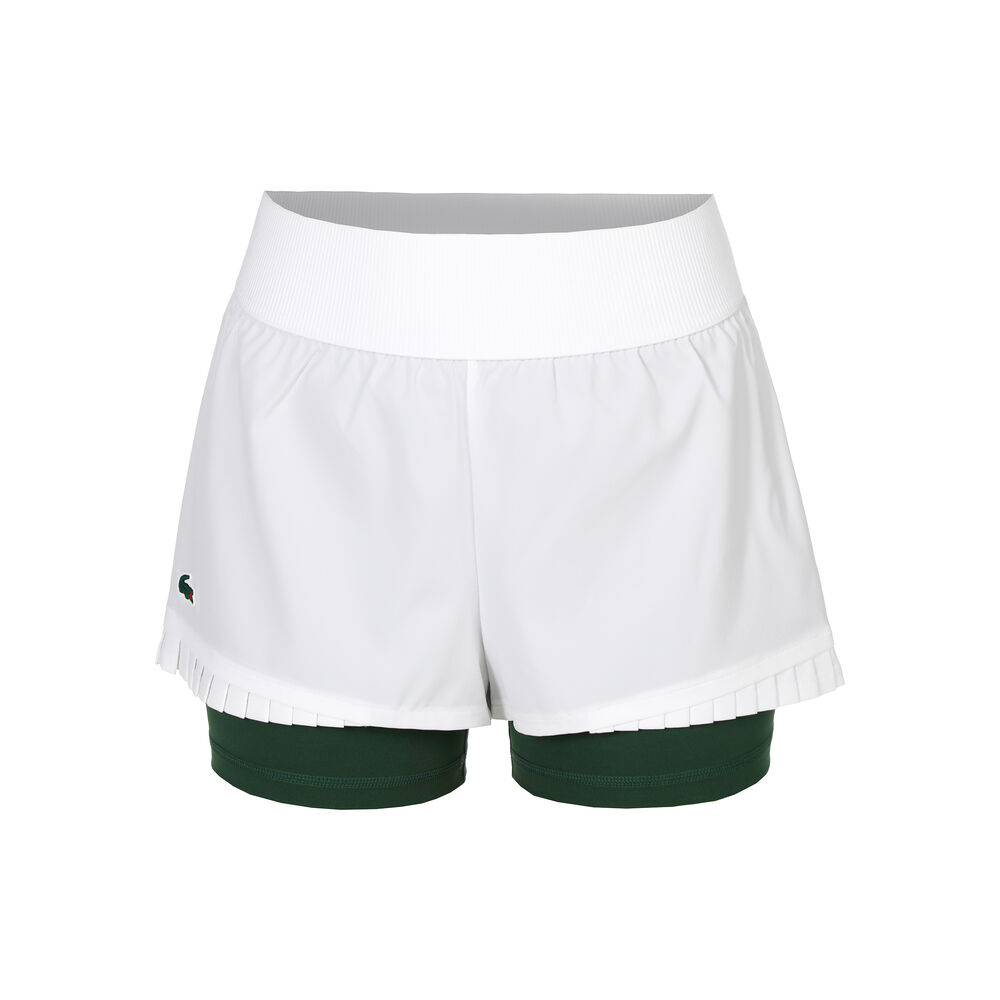 Lacoste Shorts Mujeres - Blanco, Verde Oscuro
