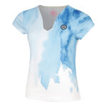 Ropa BIDI BADU BIDI BADU Watercolour V-Neck Camiseta De Manga Corta Mujeres-Blanco,Azul