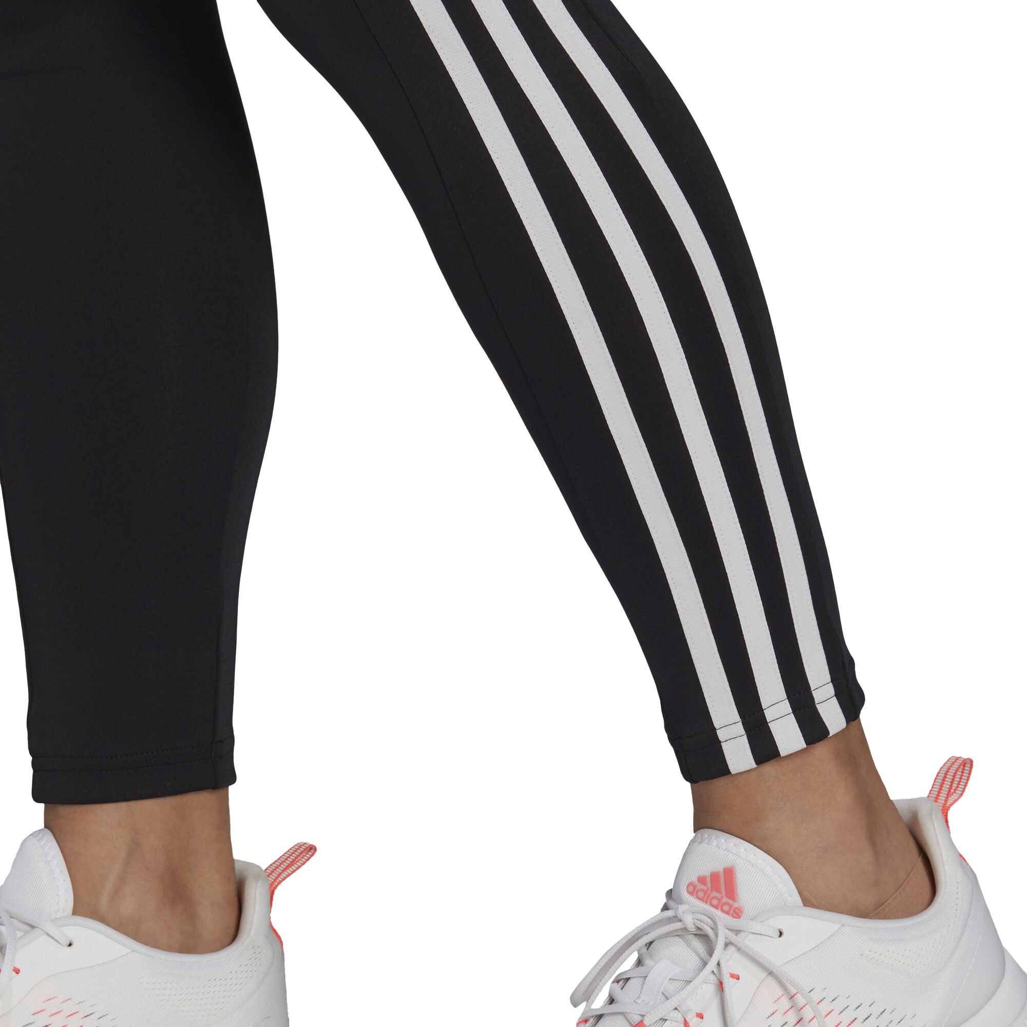 3 Stripes 7 8 Malla Mujeres Negro Blanco